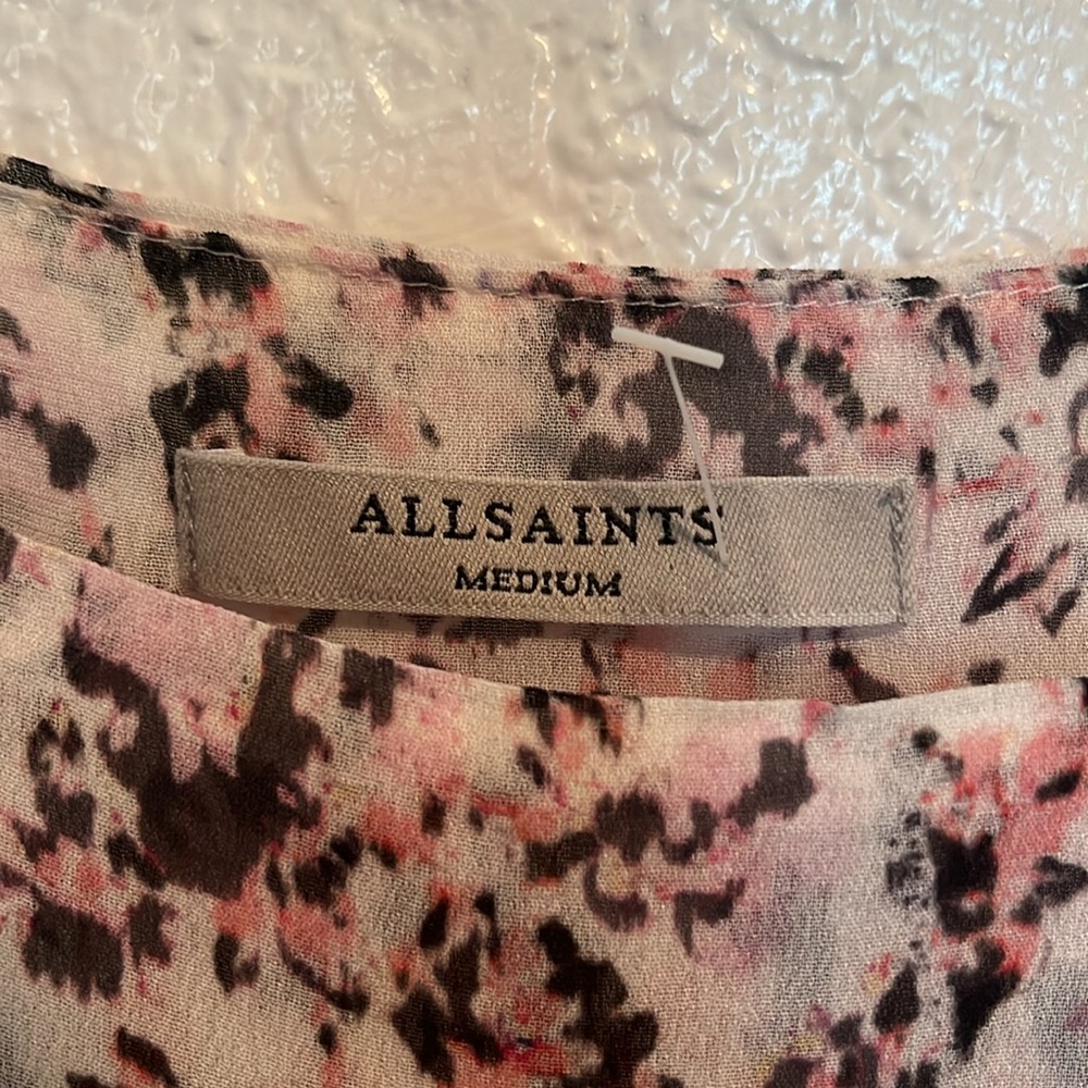 NWT All Saints Sheer Abstract Mio Freefall Top in Chalk White M - Picture 5 of 6